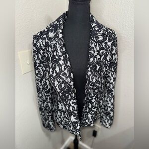 Boston Proper Coquette Girl Black Lace Motor Jacket- Size 10‎